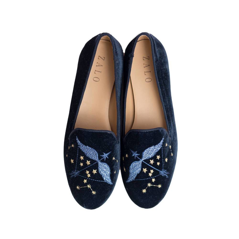 NEW HOUSE OF ZALO sagittarius slipper in sapphire